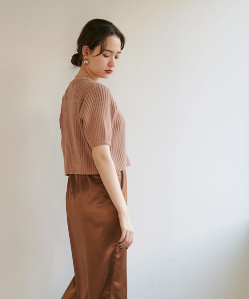 TINA：JOJUN（ティーナジョジュン）の「エアリーコットン半袖プルオーバー TINA：JOJUN（ニット/セーター・レディース・ブラック/モカ/ホワイト・M）」の20枚目の写真