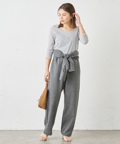 Omekashi（オメカシ）の「ボーダーバックシャンメロウTシャツ（Tシャツ/カットソー・レディース・ピンク/ブラック・FREE）」の3枚目の写真