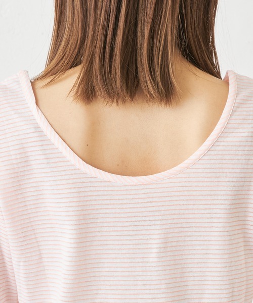 Omekashi（オメカシ）の「ボーダーバックシャンメロウTシャツ（Tシャツ/カットソー・レディース・ピンク/ブラック・FREE）」の14枚目の写真