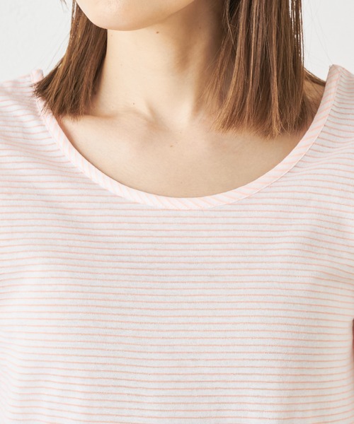 Omekashi（オメカシ）の「ボーダーバックシャンメロウTシャツ（Tシャツ/カットソー・レディース・ピンク/ブラック・FREE）」の15枚目の写真