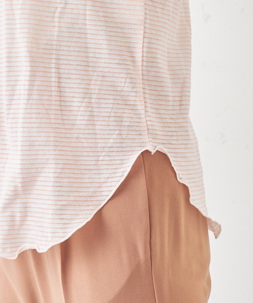 Omekashi（オメカシ）の「ボーダーバックシャンメロウTシャツ（Tシャツ/カットソー・レディース・ピンク/ブラック・FREE）」の17枚目の写真