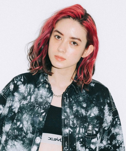 X-girl（エックスガール）の「LOGO BRA TOP（ブラジャー・レディース・ライトパープル/ブラック/オレンジ・S/M）」の2枚目の写真