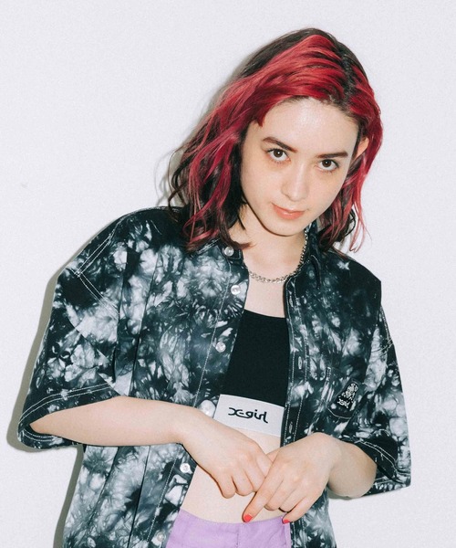 X-girl（エックスガール）の「LOGO BRA TOP（ブラジャー・レディース・ライトパープル/ブラック/オレンジ・S/M）」の4枚目の写真