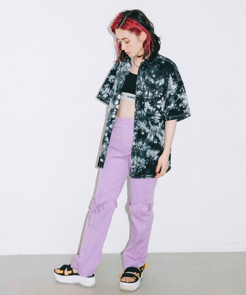 X-girl（エックスガール）の「LOGO BRA TOP（ブラジャー・レディース・ライトパープル/ブラック/オレンジ・S/M）」の11枚目の写真