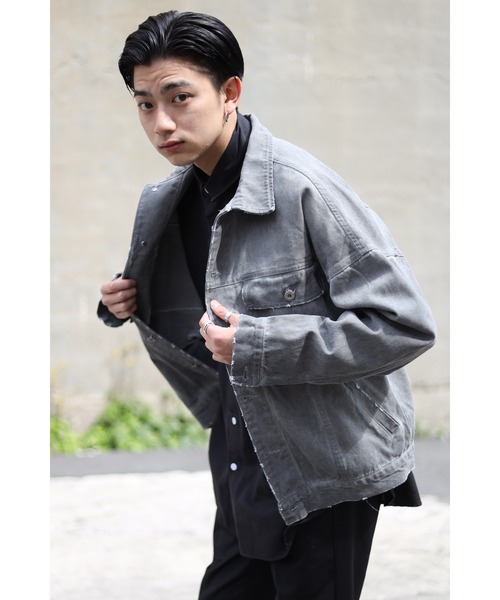 CREARE -LINO-(クレアーレリノ)の「オーバーサイズ ダメージ加工 デニムジャケット<ZOZOTOWN限定アイテム>(デニムジャケット・メンズ・ブラック/グレー/ブルー・FREE)」の16枚目の写真