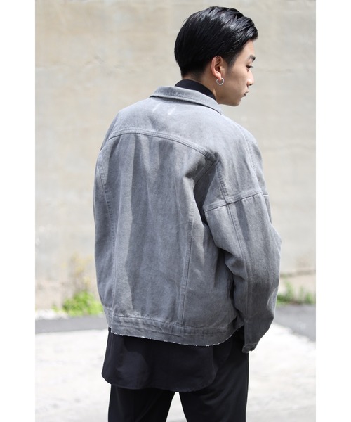 CREARE -LINO-(クレアーレリノ)の「オーバーサイズ ダメージ加工 デニムジャケット<ZOZOTOWN限定アイテム>(デニムジャケット・メンズ・ブラック/グレー/ブルー・FREE)」の18枚目の写真