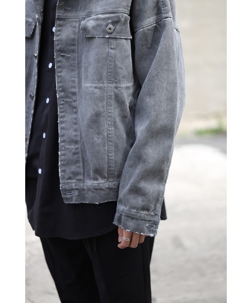 CREARE -LINO-(クレアーレリノ)の「オーバーサイズ ダメージ加工 デニムジャケット<ZOZOTOWN限定アイテム>(デニムジャケット・メンズ・ブラック/グレー/ブルー・FREE)」の20枚目の写真