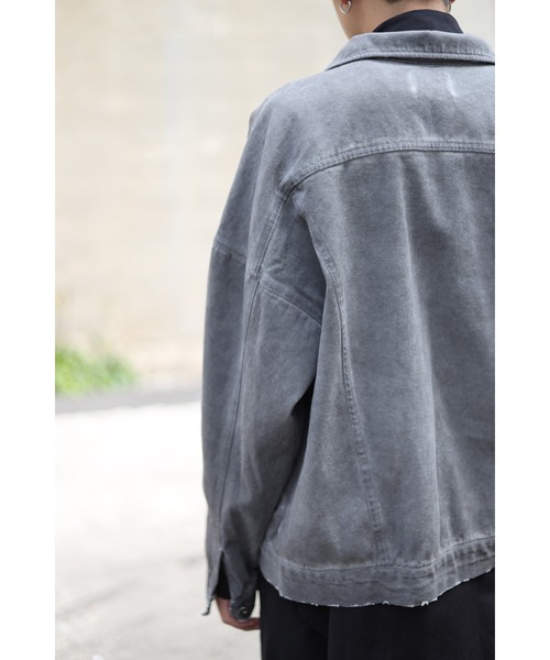CREARE -LINO-(クレアーレリノ)の「オーバーサイズ ダメージ加工 デニムジャケット<ZOZOTOWN限定アイテム>(デニムジャケット・メンズ・ブラック/グレー/ブルー・FREE)」の21枚目の写真