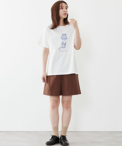 POU DOU DOU（プードゥドゥ）の「drawingモチーフプリントTee（Tシャツ/カットソー・レディース・ブラック/ベージュ/オフホワイト・3）」の18枚目の写真