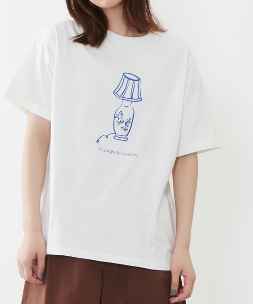POU DOU DOU（プードゥドゥ）の「drawingモチーフプリントTee（Tシャツ/カットソー・レディース・ブラック/ベージュ/オフホワイト・3）」の22枚目の写真