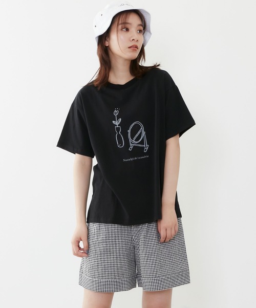 POU DOU DOU（プードゥドゥ）の「drawingモチーフプリントTee（Tシャツ/カットソー・レディース・ブラック/ベージュ/オフホワイト・3）」の12枚目の写真