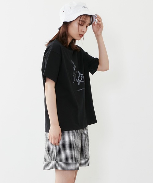 POU DOU DOU（プードゥドゥ）の「drawingモチーフプリントTee（Tシャツ/カットソー・レディース・ブラック/ベージュ/オフホワイト・3）」の15枚目の写真