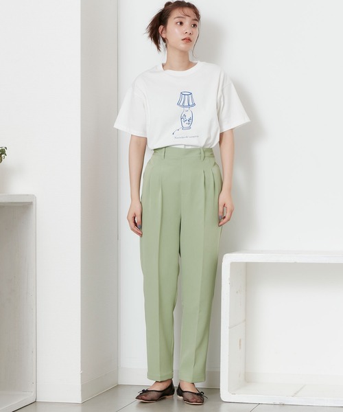 POU DOU DOU（プードゥドゥ）の「drawingモチーフプリントTee（Tシャツ/カットソー・レディース・ブラック/ベージュ/オフホワイト・3）」の16枚目の写真