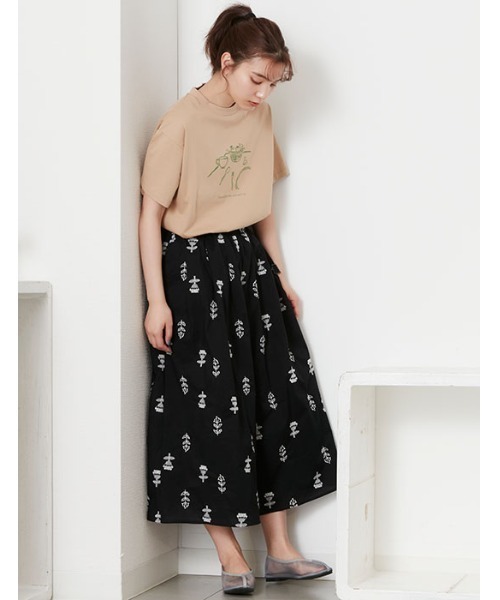 POU DOU DOU（プードゥドゥ）の「drawingモチーフプリントTee（Tシャツ/カットソー・レディース・ブラック/ベージュ/オフホワイト・3）」の21枚目の写真