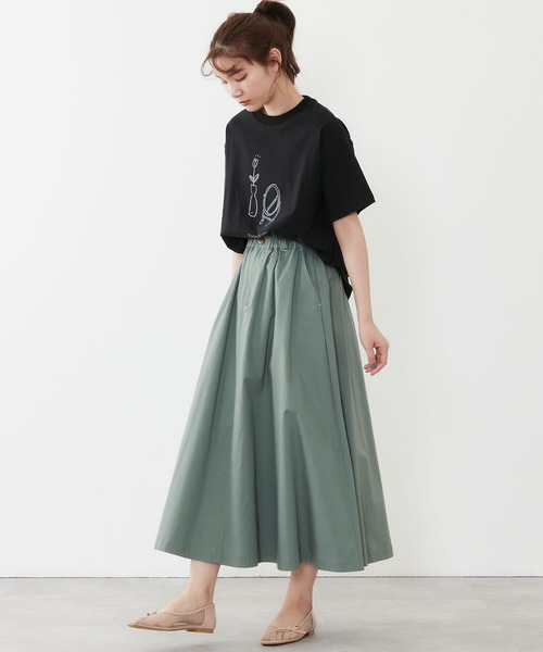 POU DOU DOU（プードゥドゥ）の「drawingモチーフプリントTee（Tシャツ/カットソー・レディース・ブラック/ベージュ/オフホワイト・3）」の7枚目の写真