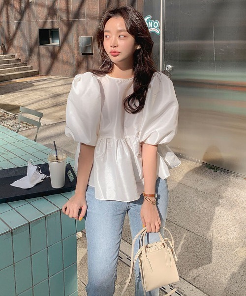 MKMK puffsquare blouse White /  モクモクパフスクエアブラウス ホワイト main image 1