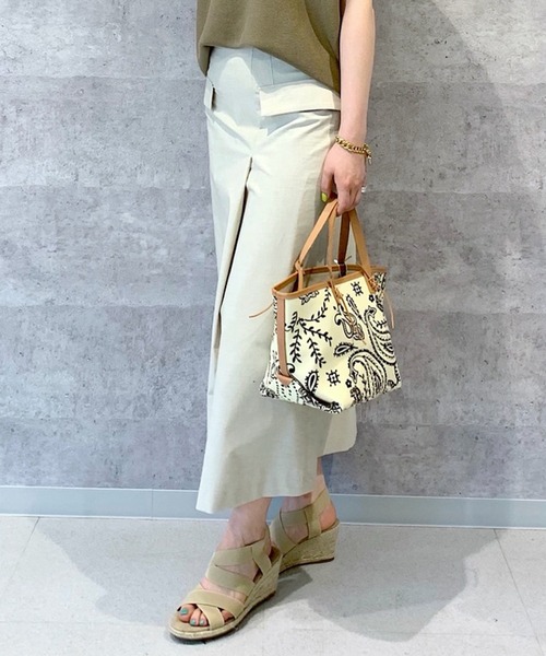 RIVE DROITE（リヴドロワ）の「リネン混フラップスカート（スカート・レディース・ベージュ/ミント・FREE）」の8枚目の写真