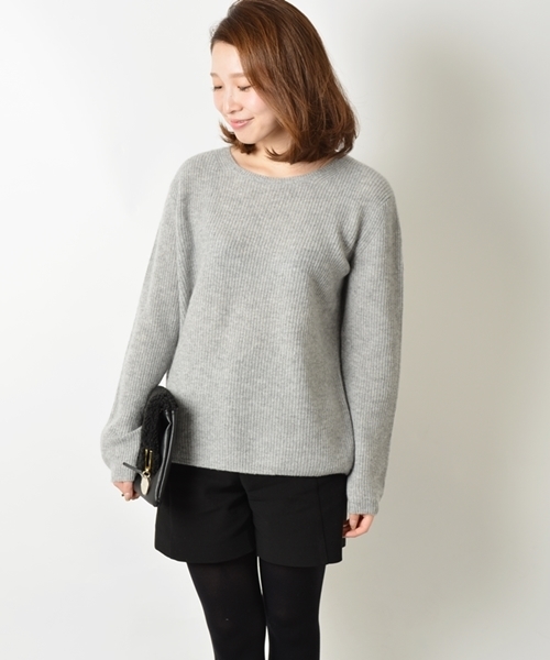 SHIPS for women（シップスフォーウィメン）の「【GINZA 12月号掲載】カシミヤ　アゼ 7G　プルオーバー（ニット/セーター・レディース・オフホワイト/グレー/ピンク/ブルー・ONE SIZE）」の3枚目の写真