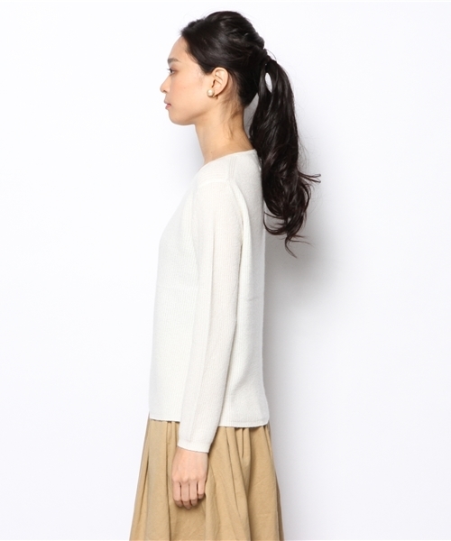 SHIPS for women（シップスフォーウィメン）の「【GINZA 12月号掲載】カシミヤ　アゼ 7G　プルオーバー（ニット/セーター・レディース・オフホワイト/グレー/ピンク/ブルー・ONE SIZE）」の6枚目の写真