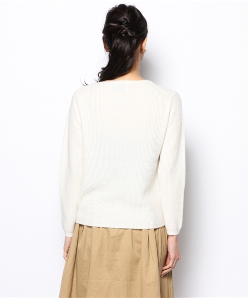 SHIPS for women（シップスフォーウィメン）の「【GINZA 12月号掲載】カシミヤ　アゼ 7G　プルオーバー（ニット/セーター・レディース・オフホワイト/グレー/ピンク/ブルー・ONE SIZE）」の7枚目の写真