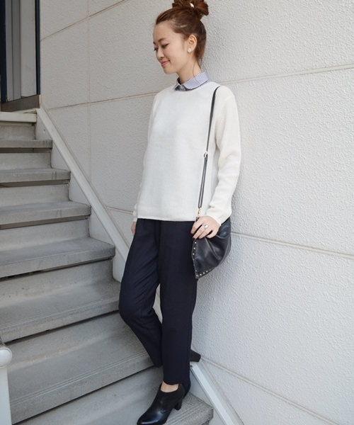 SHIPS for women（シップスフォーウィメン）の「【GINZA 12月号掲載】カシミヤ　アゼ 7G　プルオーバー（ニット/セーター・レディース・オフホワイト/グレー/ピンク/ブルー・ONE SIZE）」の14枚目の写真