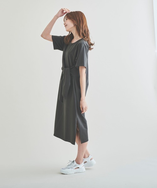 Anuenue（アヌエヌエ）の「ウエストデザインコットンワンピース（ワンピース・レディース・ブルー/グリーン/チャコール・FREE）」の9枚目の写真