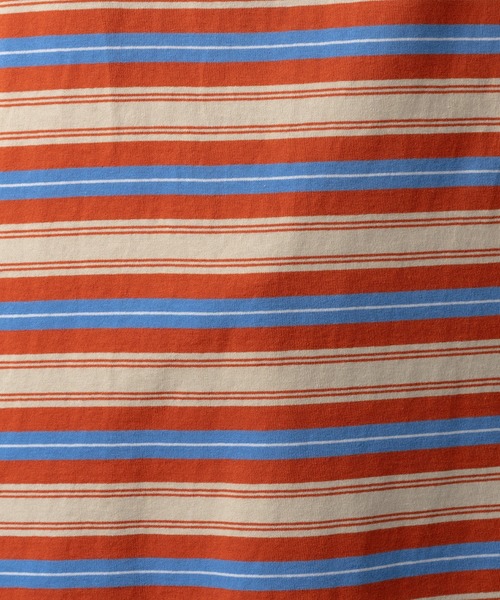 kutir(クティール)の「マルチボーダーTシャツ(Tシャツ/カットソー・メンズ・ライトブルー/オレンジ/モカ・MEDIUM/LARGE)」の16枚目の写真