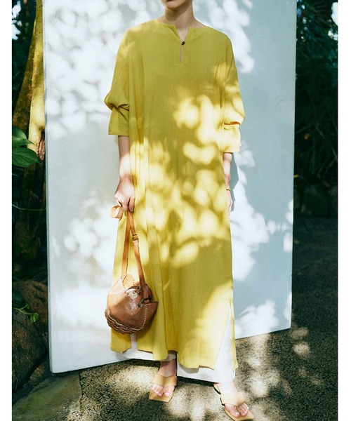 ｉｅｄｉｔ さらりとしたコットン１００ 楊柳のカフタンワンピース ワンピース Iedit イディット のファッション通販 Zozotown