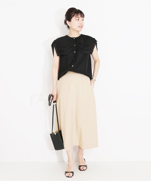 VERMEIL par iena - ヴェルメイユパーイエナ　シアーシルクノースリーブブラウス VERMEIL par iena（ヴェルメイユパーイエナ）の「シアーシルク