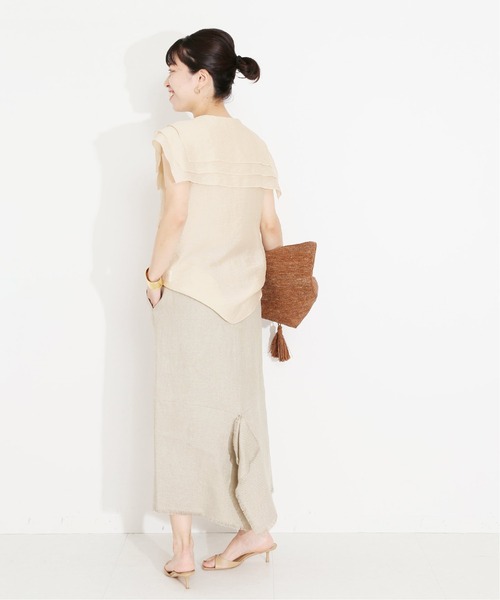 VERMEIL par iena - ヴェルメイユパーイエナ　シアーシルクノースリーブブラウス VERMEIL par iena（ヴェルメイユパーイエナ）の「シアーシルク