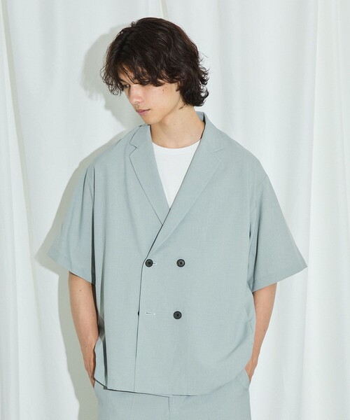 UNITED TOKYO（ユナイテッドトウキョウ）の「リネンライクダブルシャツ（シャツ/ブラウス・メンズ・ライトグレー/グレイッシュベージュ・1/2）」の6枚目の写真