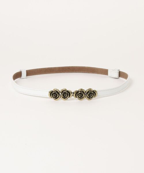 STYLEBLOCK（スタイルブロック）の「フラワーパーツレザー細ベルト（ベルト・レディース・ブラック/レッド/キャメル/カーキ/ブラウン系その他/ホワイト・FREE）」の2枚目の写真