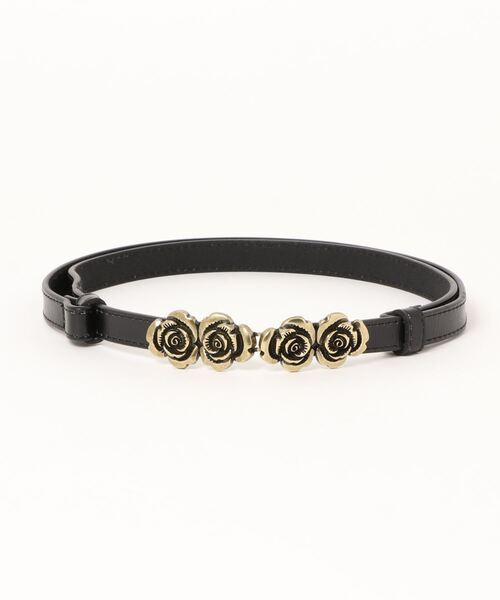 STYLEBLOCK（スタイルブロック）の「フラワーパーツレザー細ベルト（ベルト・レディース・ブラック/レッド/キャメル/カーキ/ブラウン系その他/ホワイト・FREE）」の3枚目の写真