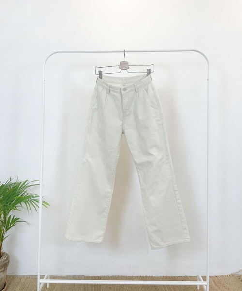 CEMONEMO（セモネモ）の「ハイウエスト タック ワイドパンツ（その他パンツ・レディース・インディゴブルー/アイボリー/ブラック・S/M）」の11枚目の写真