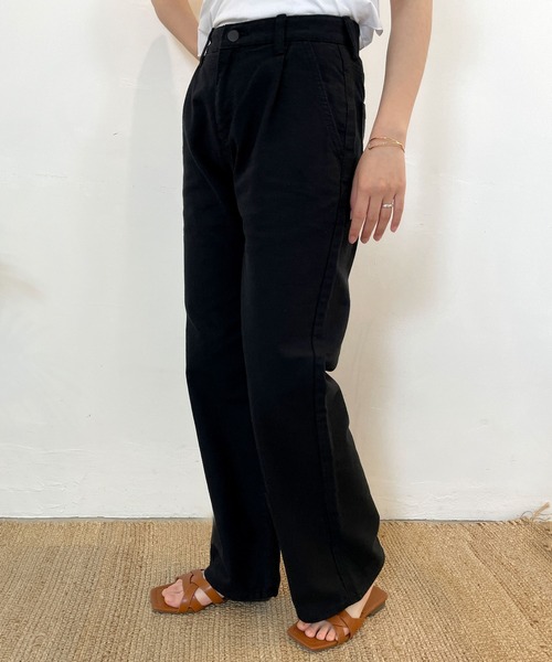 CEMONEMO（セモネモ）の「ハイウエスト タック ワイドパンツ（その他パンツ・レディース・インディゴブルー/アイボリー/ブラック・S/M）」の12枚目の写真