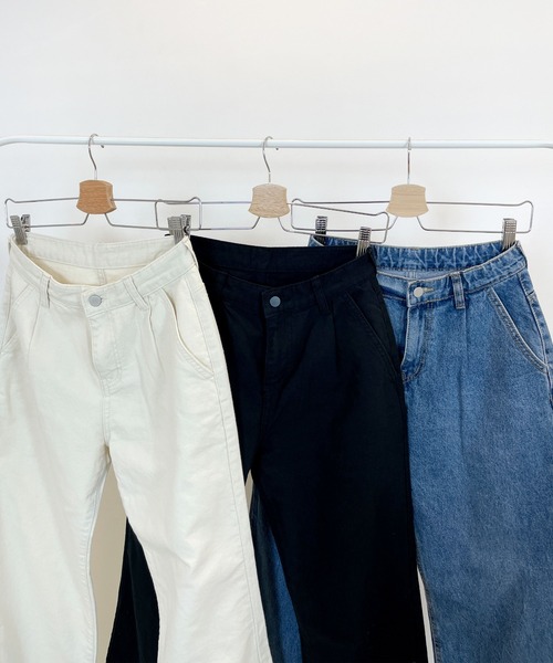 CEMONEMO（セモネモ）の「ハイウエスト タック ワイドパンツ（その他パンツ・レディース・インディゴブルー/アイボリー/ブラック・S/M）」の19枚目の写真