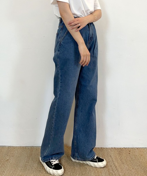 CEMONEMO（セモネモ）の「ハイウエスト タック ワイドパンツ（その他パンツ・レディース・インディゴブルー/アイボリー/ブラック・S/M）」の22枚目の写真