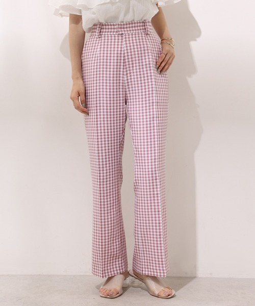 one after another NICE CLAUP（ワンアフターアナザーナイスクラップ）の「スラックスパンツ（スラックス・レディース・ピンク/ブラック/オフホワイト/ベージュ・MEDIUM/SMALL）」の2枚目の写真