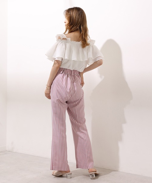 one after another NICE CLAUP（ワンアフターアナザーナイスクラップ）の「スラックスパンツ（スラックス・レディース・ピンク/ブラック/オフホワイト/ベージュ・MEDIUM/SMALL）」の12枚目の写真