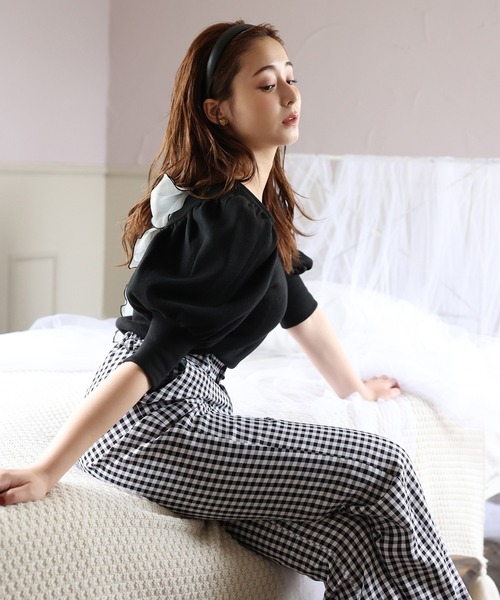 one after another NICE CLAUP（ワンアフターアナザーナイスクラップ）の「スラックスパンツ（スラックス・レディース・ピンク/ブラック/オフホワイト/ベージュ・MEDIUM/SMALL）」の20枚目の写真