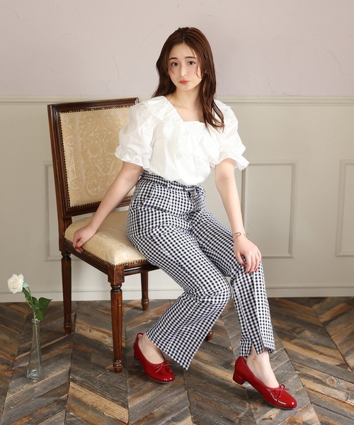 one after another NICE CLAUP（ワンアフターアナザーナイスクラップ）の「スラックスパンツ（スラックス・レディース・ピンク/ブラック/オフホワイト/ベージュ・MEDIUM/SMALL）」の21枚目の写真