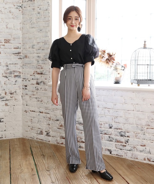 one after another NICE CLAUP（ワンアフターアナザーナイスクラップ）の「スラックスパンツ（スラックス・レディース・ピンク/ブラック/オフホワイト/ベージュ・MEDIUM/SMALL）」の19枚目の写真