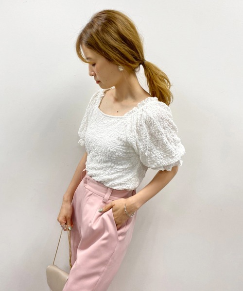 one after another NICE CLAUP（ワンアフターアナザーナイスクラップ）の「スラックスパンツ（スラックス・レディース・ピンク/ブラック/オフホワイト/ベージュ・MEDIUM/SMALL）」の8枚目の写真