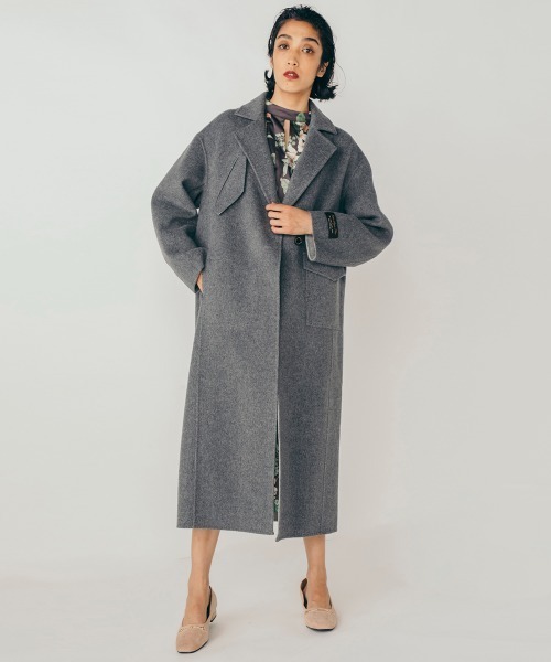 Sov.（ソブ）の「バイカラーリバーコート（その他アウター・レディース・ベージュ/グレー・38/36）」の2枚目の写真