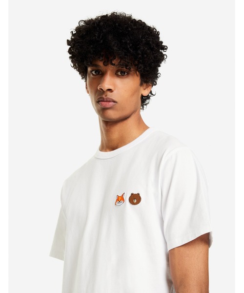 Maison Kitsune(メゾンキツネ)の「LINE x KITSUNE SMALL PATCH TEE-SHIRT(Tシャツ/カットソー・メンズ・ホワイト/イエロー/ネイビー・XS/L/S/XL/M)」の4枚目の写真