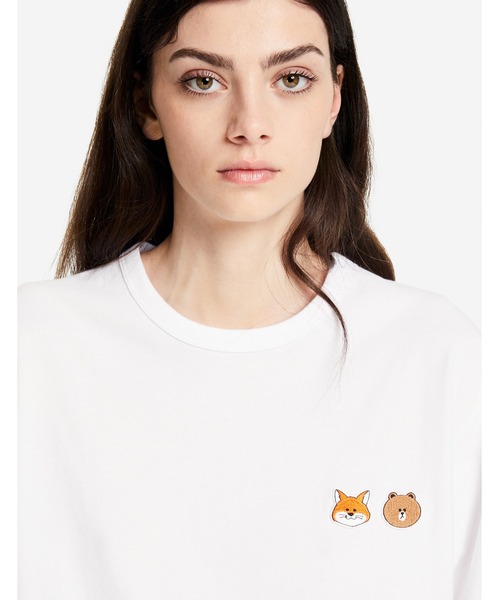 Maison Kitsune(メゾンキツネ)の「LINE x KITSUNE SMALL PATCH TEE-SHIRT(Tシャツ/カットソー・メンズ・ホワイト/イエロー/ネイビー・XS/L/S/XL/M)」の6枚目の写真
