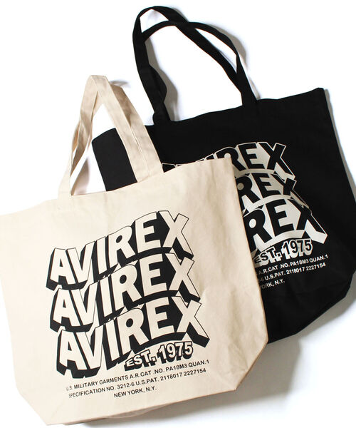 AVIREX（アヴィレックス）の「【直営店限定】ウェーブ ロゴ トート バッグ/WAVE LOGO TOTE BAG/アヴィレックス/AVIREX（トートバッグ・メンズ・オフホワイト/ブラック・FREE）」の10枚目の写真