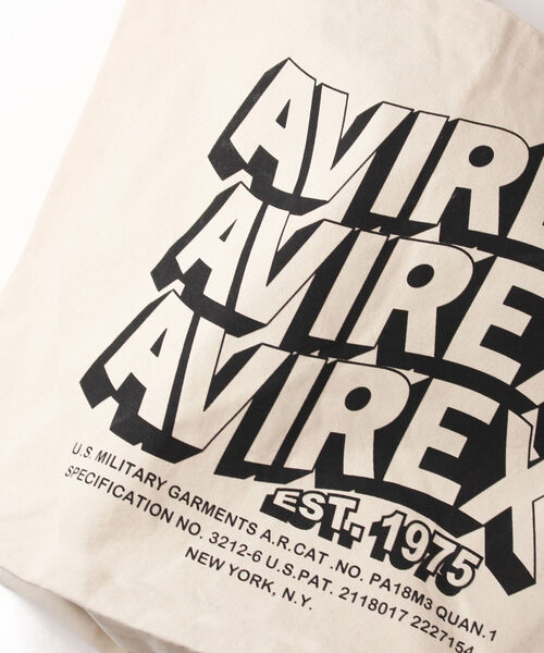 AVIREX（アヴィレックス）の「【直営店限定】ウェーブ ロゴ トート バッグ/WAVE LOGO TOTE BAG/アヴィレックス/AVIREX（トートバッグ・メンズ・オフホワイト/ブラック・FREE）」の11枚目の写真