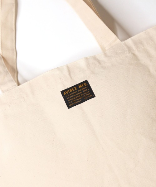 AVIREX（アヴィレックス）の「【直営店限定】ウェーブ ロゴ トート バッグ/WAVE LOGO TOTE BAG/アヴィレックス/AVIREX（トートバッグ・メンズ・オフホワイト/ブラック・FREE）」の4枚目の写真