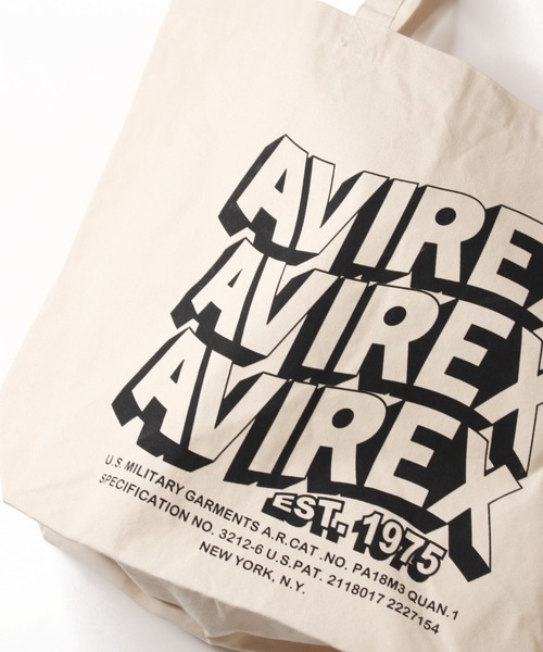 AVIREX（アヴィレックス）の「【直営店限定】ウェーブ ロゴ トート バッグ/WAVE LOGO TOTE BAG/アヴィレックス/AVIREX（トートバッグ・メンズ・オフホワイト/ブラック・FREE）」の7枚目の写真